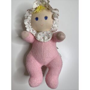 Vintage AMTOY Baby Soft Touch Pink Terrycloth Doll 1980's